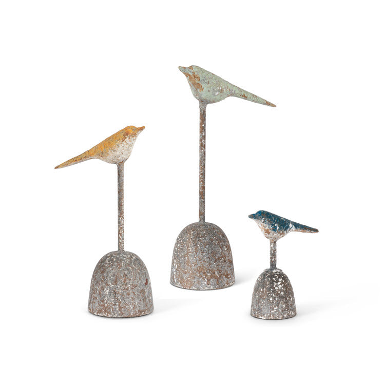 Cast Iron Perched Birds Set/6