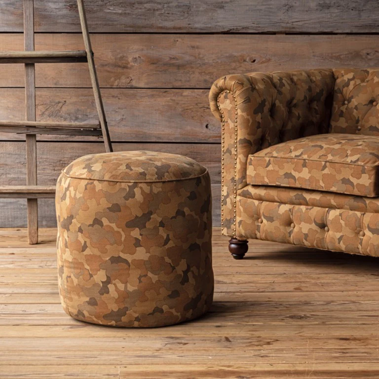 Back Water Camo Chesterfield Chair & Stool
