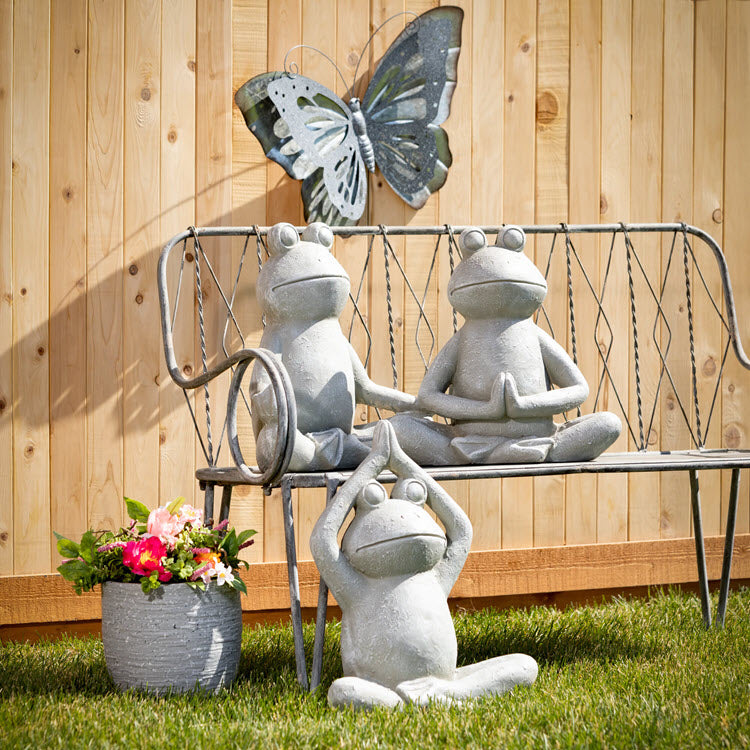 Yoga Frog Garden Statue Set/3