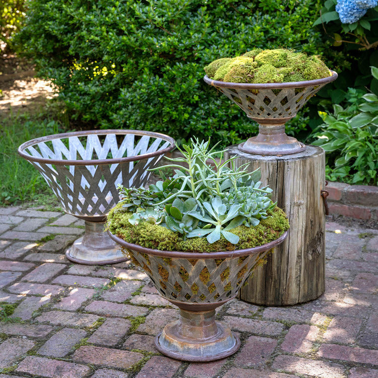 Woven Metal Footed Bowl Set of 3