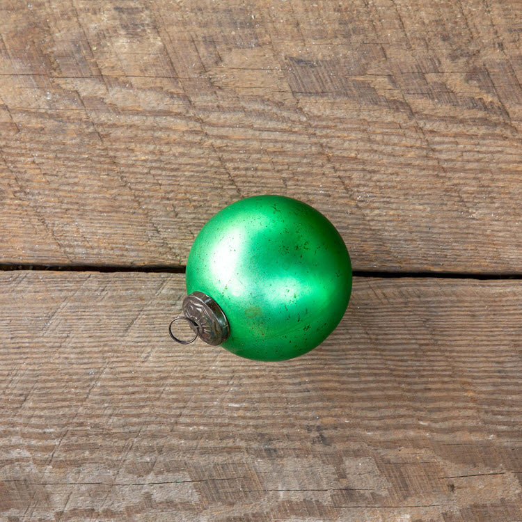 Antique Matte Emerald Glass Ball Ornament Medium Set/12