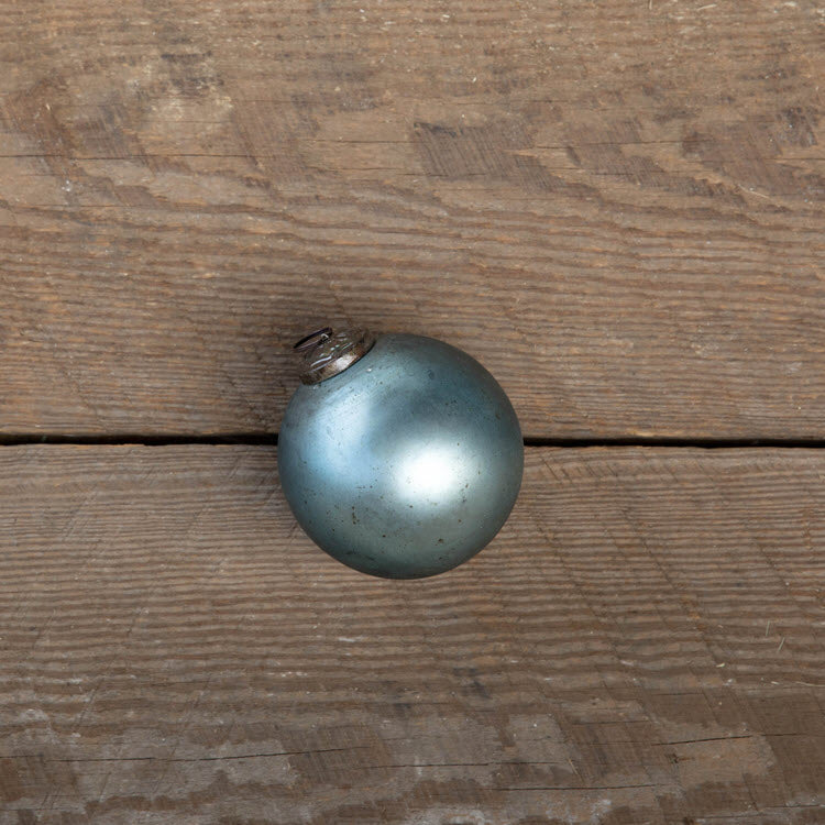 Antique Matte Blue Kyanite Glass Ball Ornament Medium Set/12
