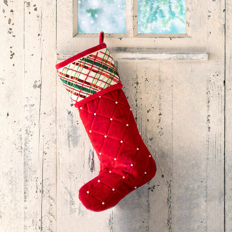 Holiday Cheer Plaid Stocking