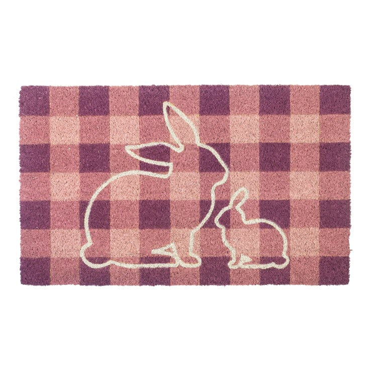 Bunny Plaid Coir Doormat