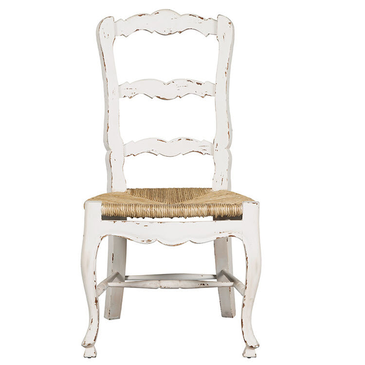 French Ladderback Side Chair Chalk White Set/4