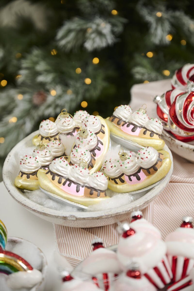 Dessert First Sundae Ornaments Set/6