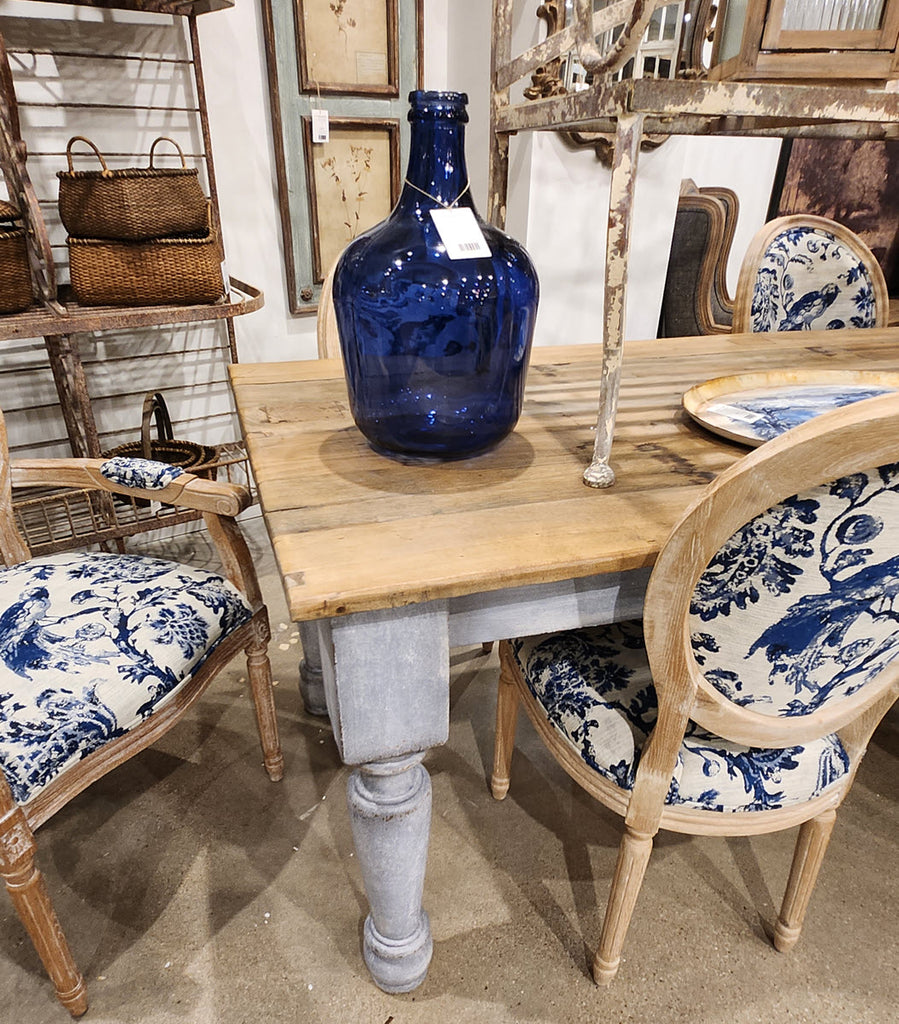 Blue Fowl & Fruit Jacquard Chair