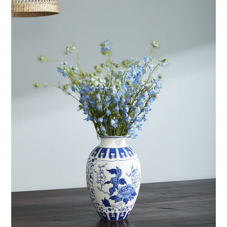 Elodie Chinoiserie Vase Blue 14"