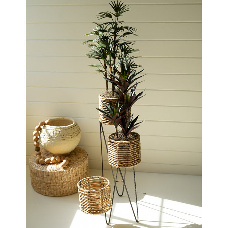 Three Tiered Seagrass Plant Stand