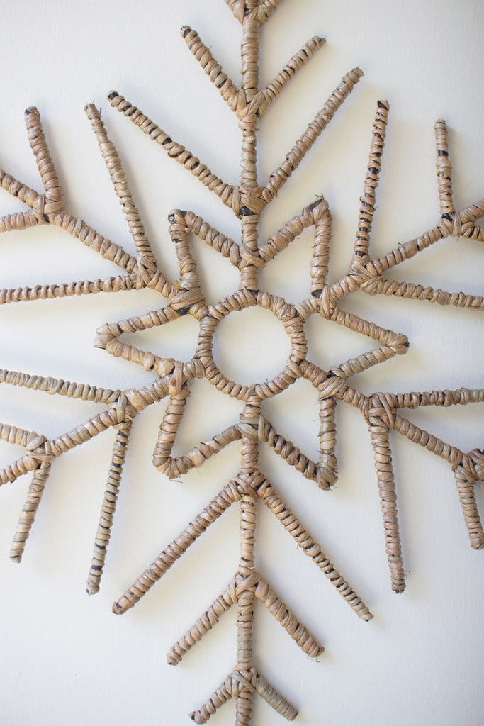Set/2 Woven Seagrass Snowflakes