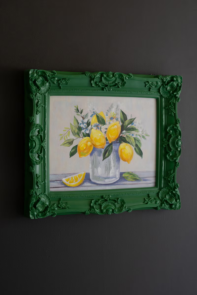 Framed Dark Green Lemons