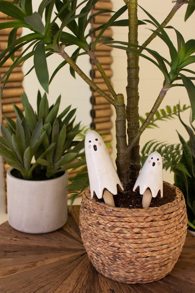 Ceramic Ghost Plant Sticks Set/4