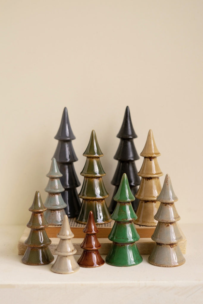 Set/10 Ceramic Christmas Trees