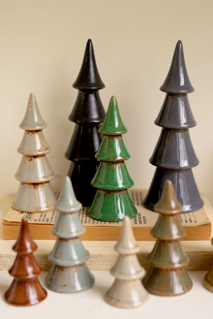 Set/10 Ceramic Christmas Trees