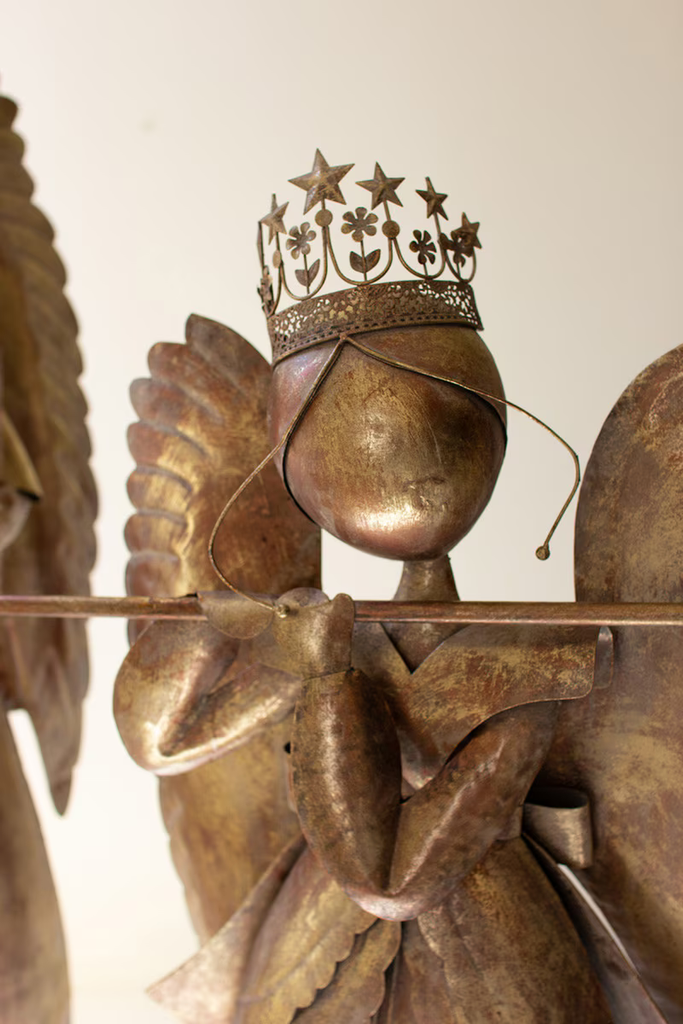 Painted Metal Christmas Angels Set/2