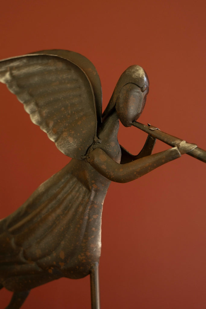 Set/2 Rustic Metal Folk Art Angels