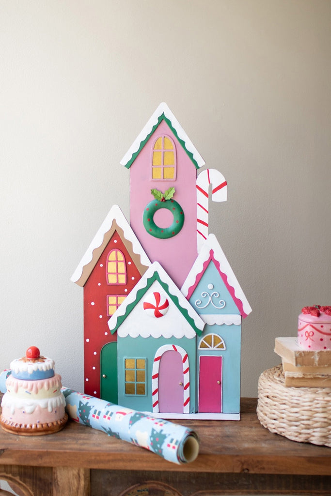 Painted Metal Christmas Village