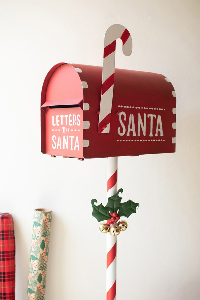Painted Metal Christmas Mail Box
