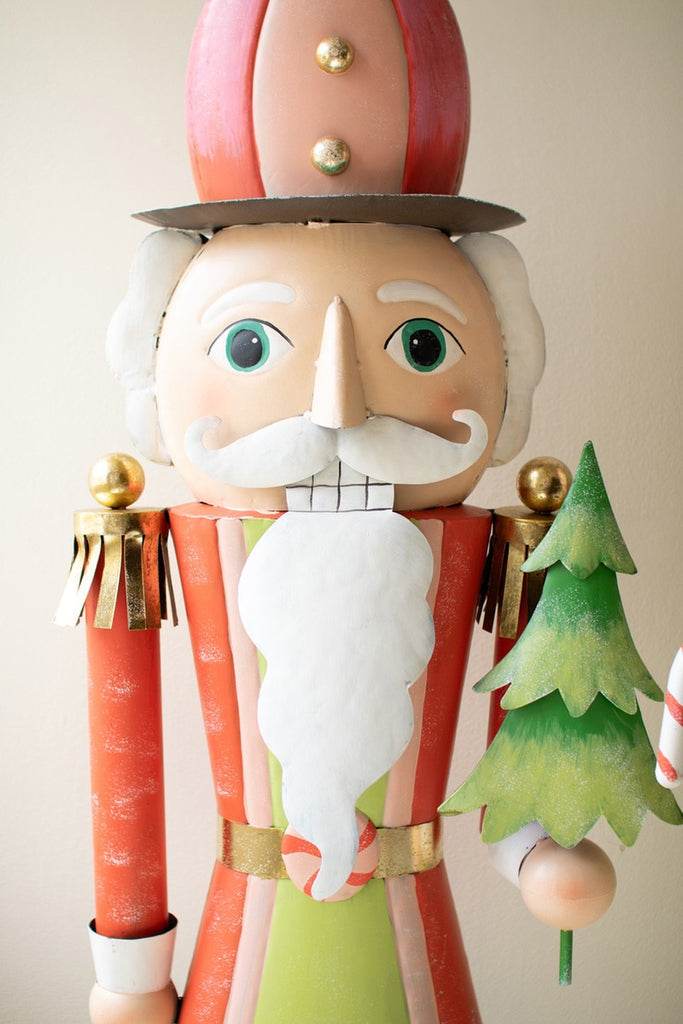 Set/2 Life Size Painted Metal Nutcrackers
