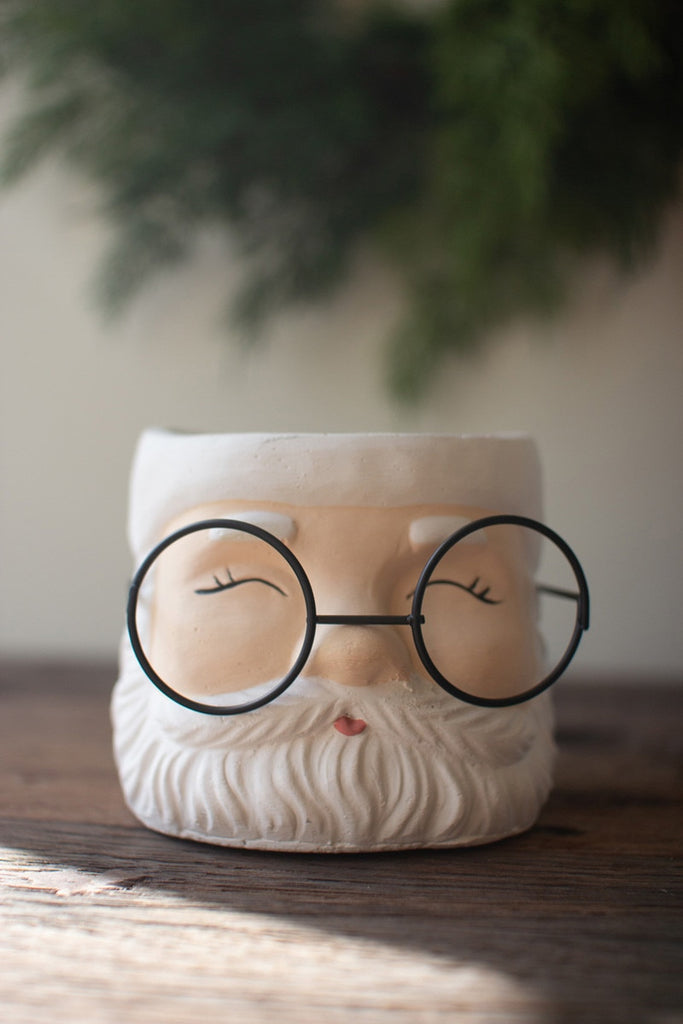 Set/2 Concrete Santa Planters