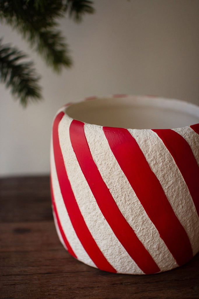 Set/3 Concrete Candy Cane Planters