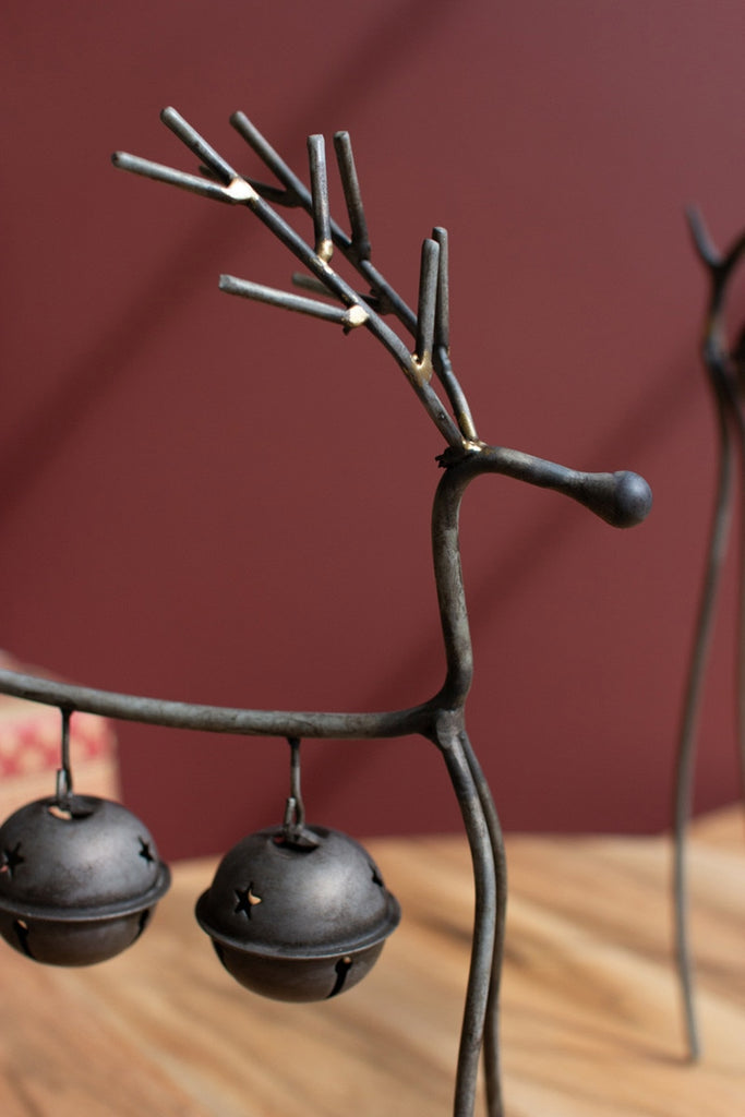 Wire Reindeer With Bells Box of 2 Sets