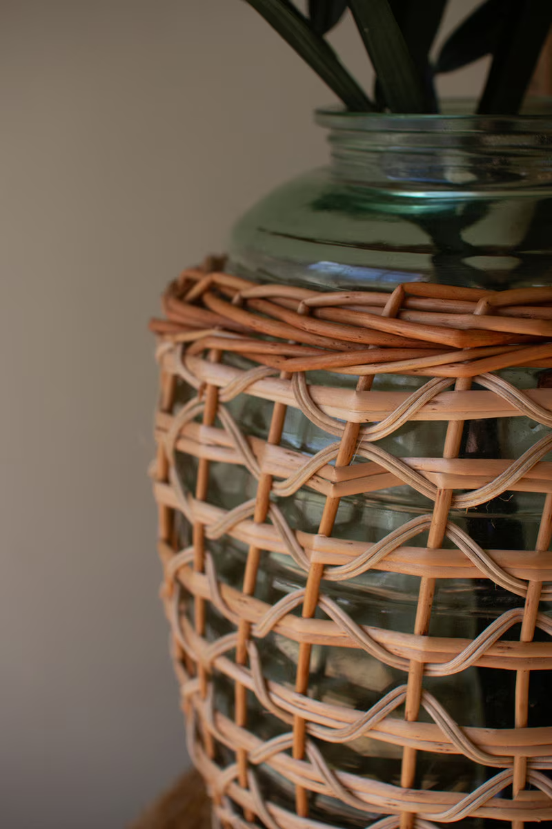 A Colorful Farmhouse Willow Wrapped Glass Vessel - Thumbnail 2