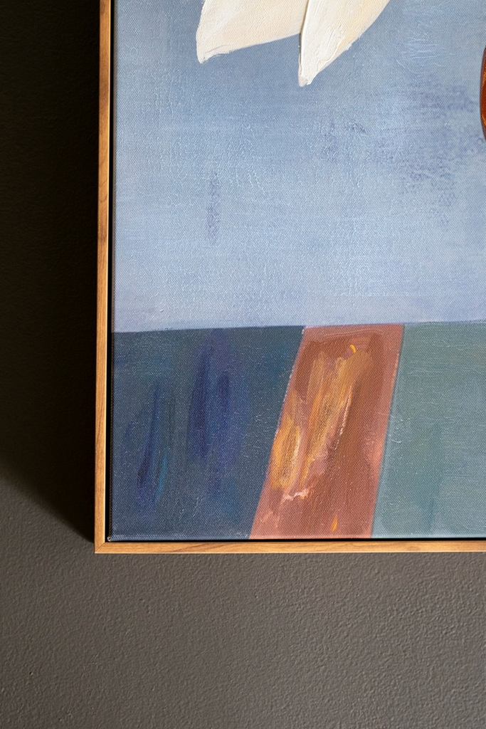 Framed Acrylic Vase with Tulips Painting