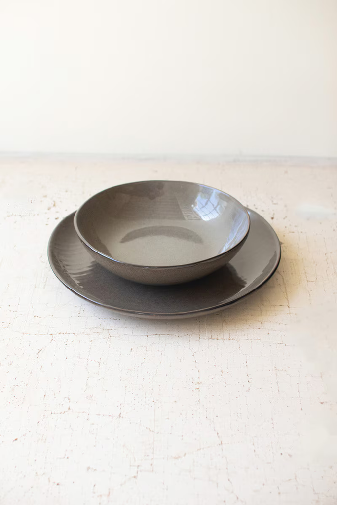 Bayou Ceramic Dinner Plates & Bowls- 12 Sets