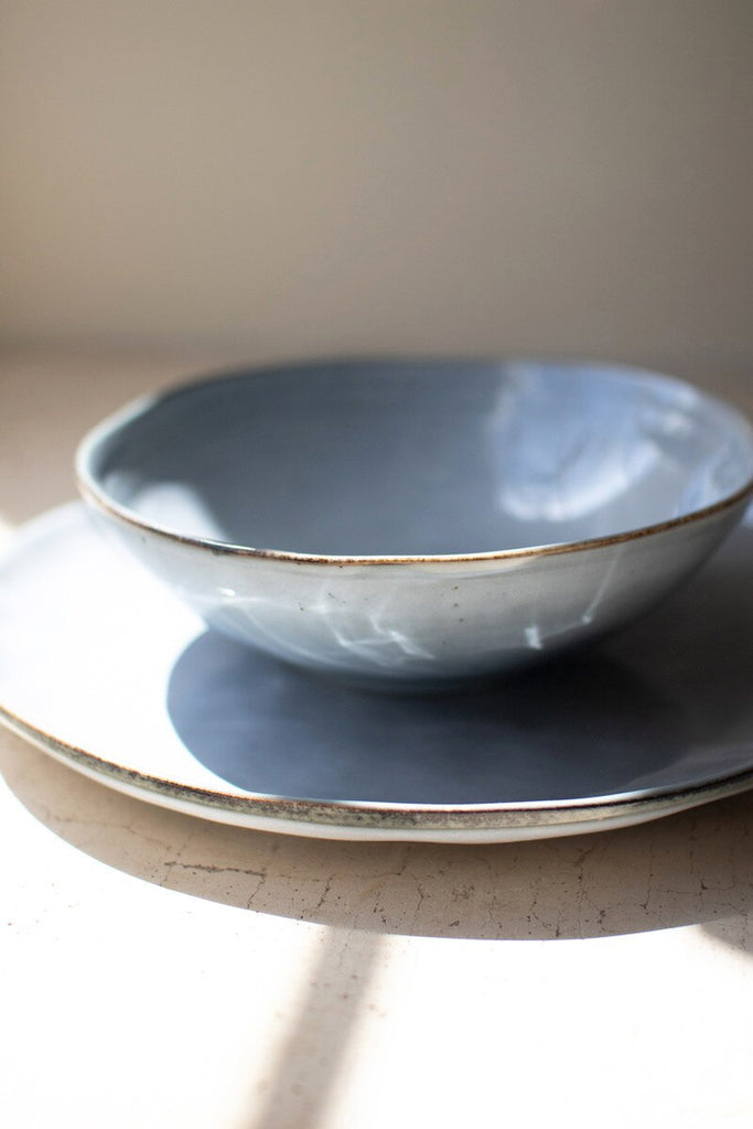 Cloud Ceramic Dinner Plates & Bowls- 12 Sets