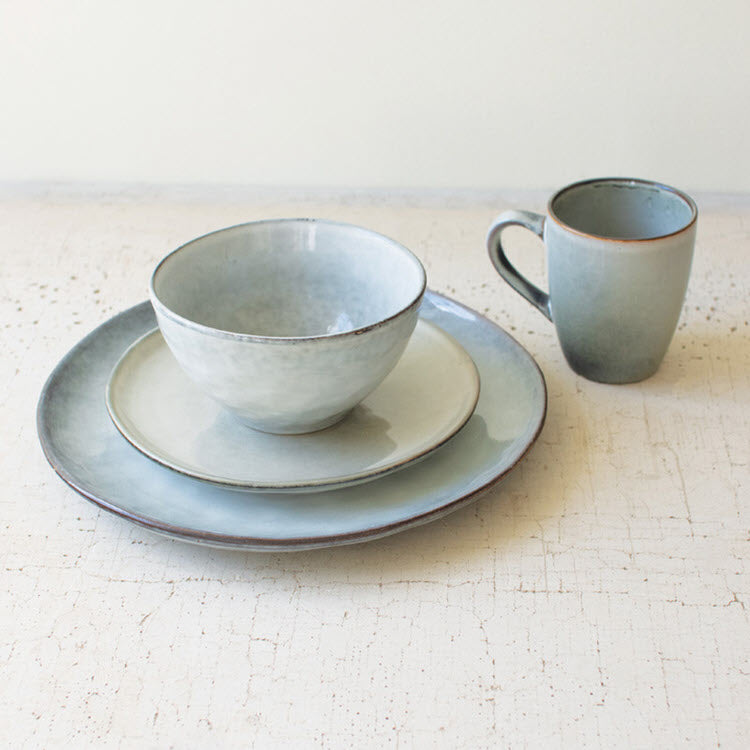 Set/3 Storm Ceramic Dinner Plate, Salad Plate, & Bowl (Box of 6 Sets)