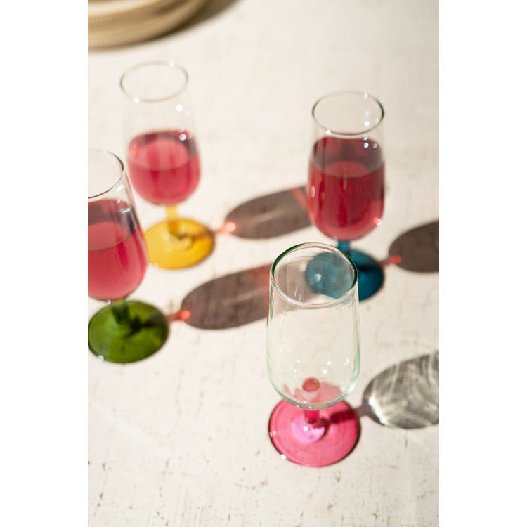 Aperitif Glasses with Colored Stems Set/4