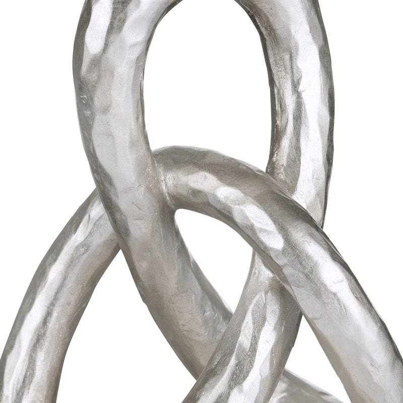 St James Sculptural Knot Buffet Lamps Silver Set/2