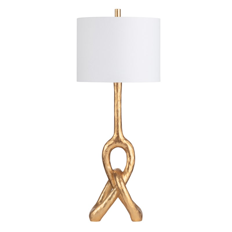 St James Sculptural Knot Buffet Lamps Gold Set/2