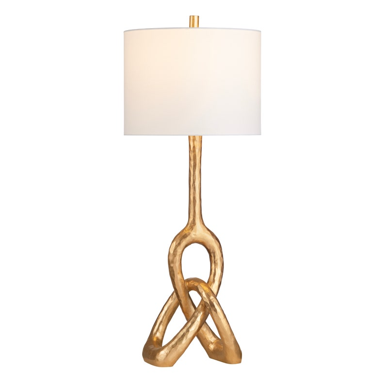 St James Sculptural Knot Buffet Lamps Gold Set/2