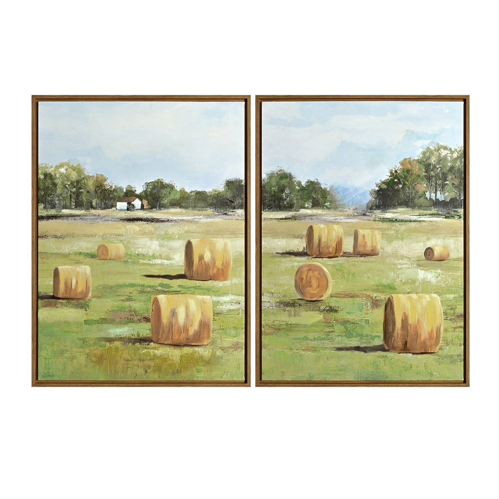 Hay Rolls Framed Canvases Set/2