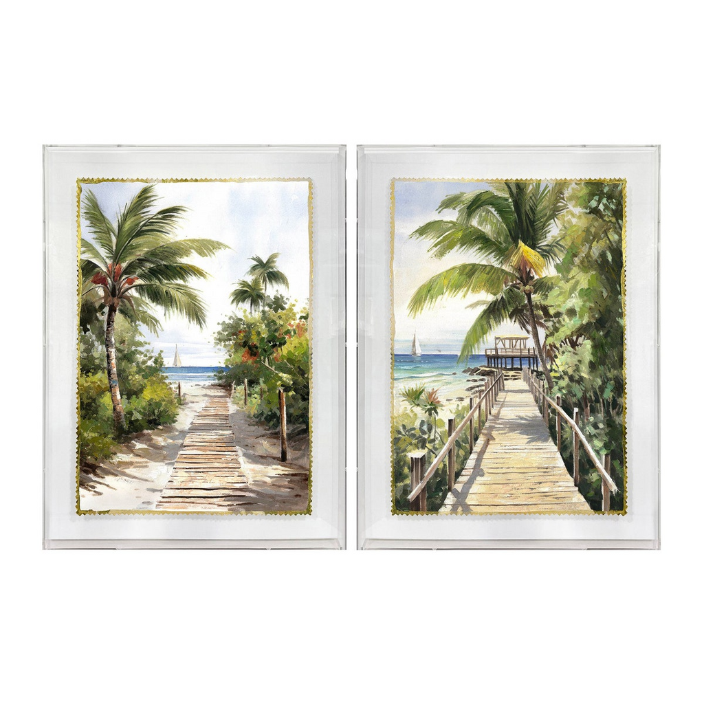 Maui Canvases in Acrylic Shadowboxes Set/2