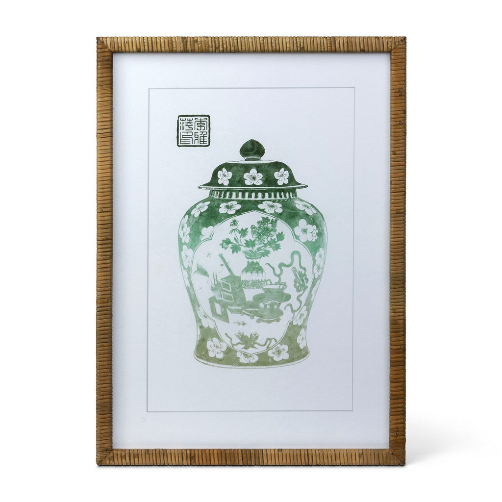 Lotus Framed Ginger Jar Wall Art Set/3
