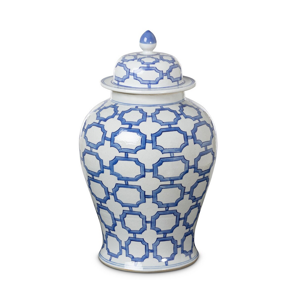 Imperial Ceramic Ginger Jar Blue and White