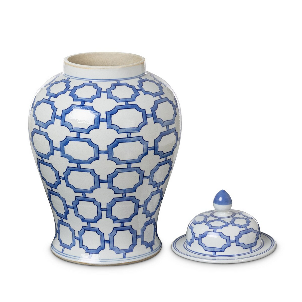 Imperial Ceramic Ginger Jar Blue and White