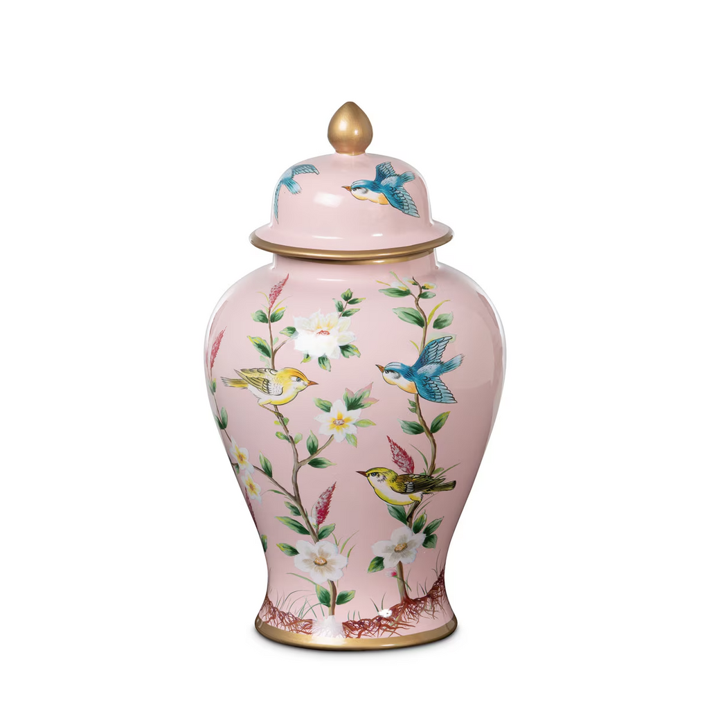 Imperial Ceramic Chinoiserie Ginger Jar Pink Large