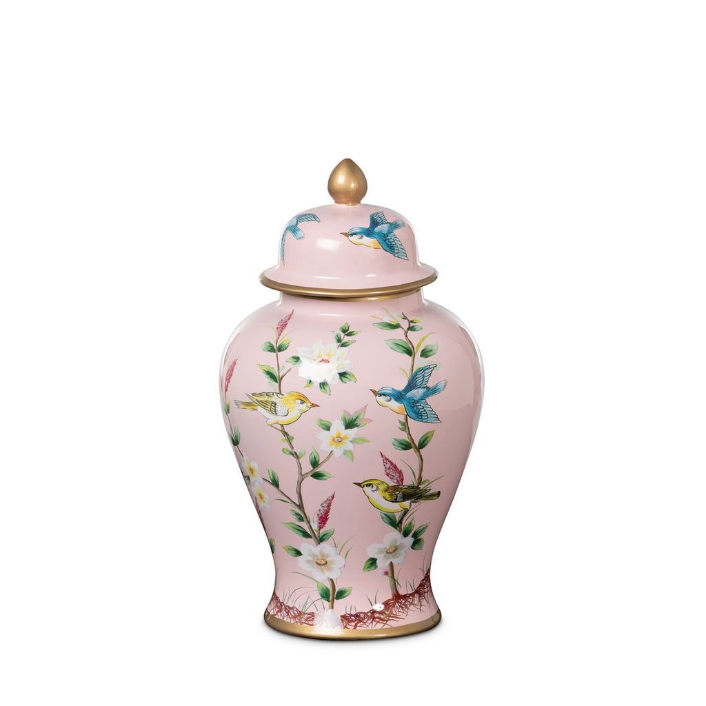 Imperial Ceramic Chinoiserie Ginger Jar Pink Small