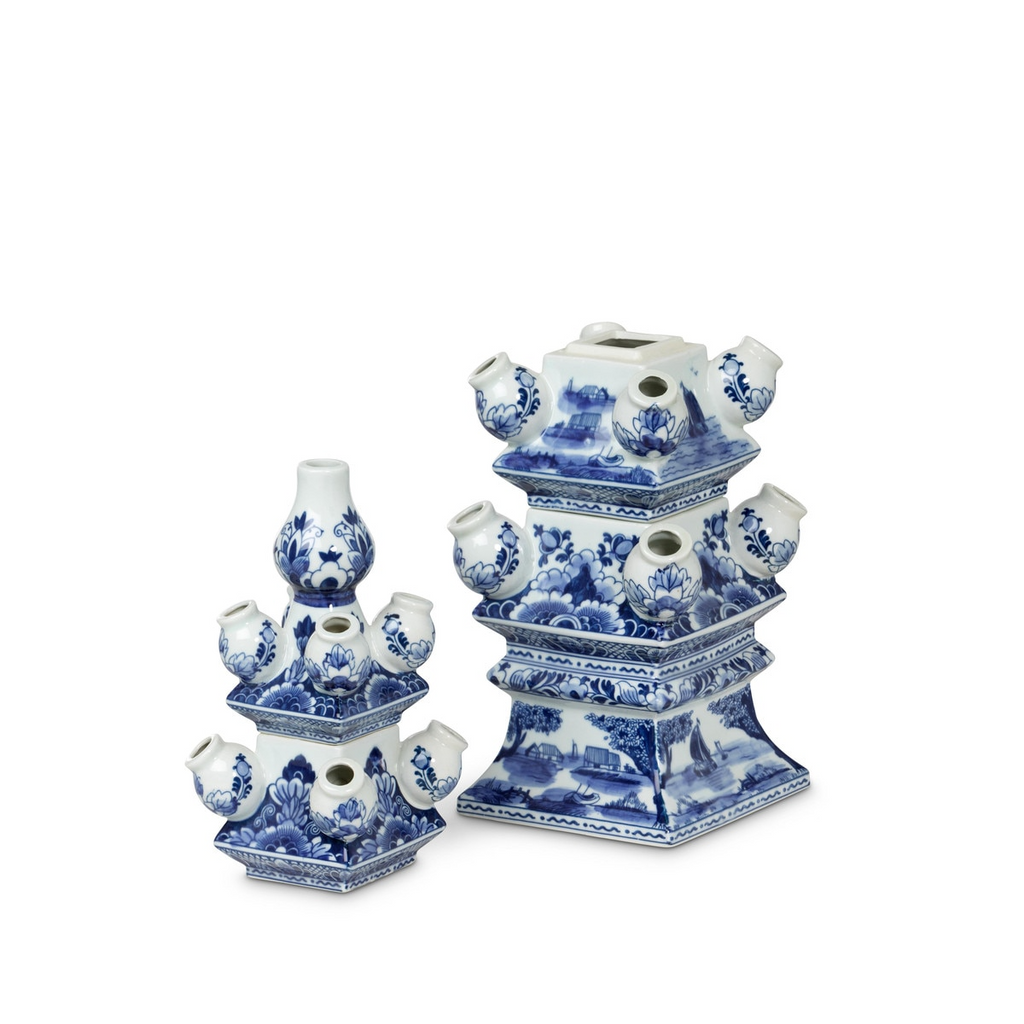 Imperial Ceramic Chinoiserie Tulip Vase Blue and White