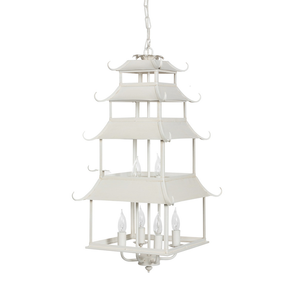 Peace Pagoda Chandelier Cream