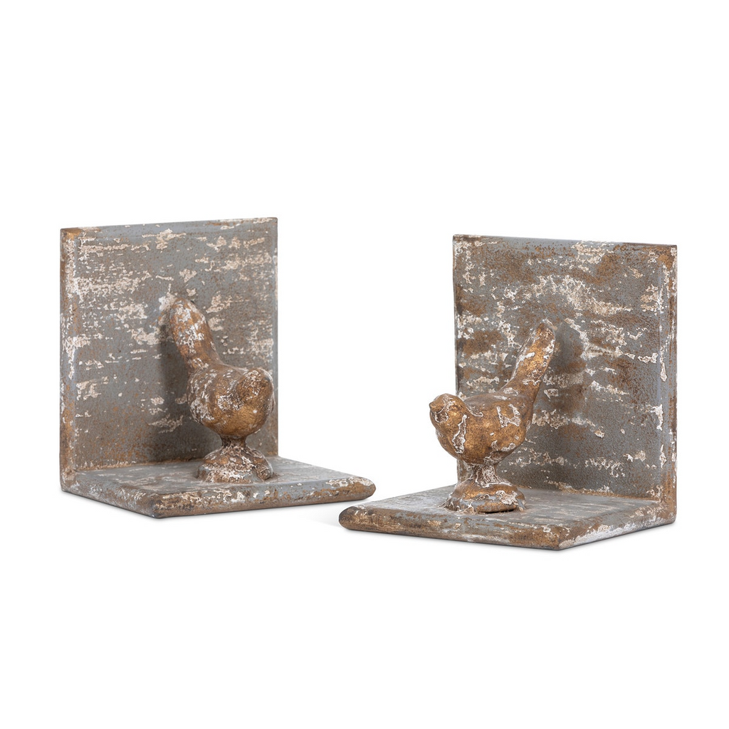 Bird Duet Iron Bookends Set/2