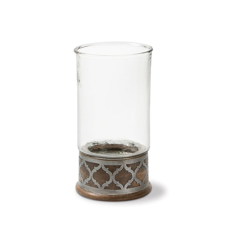 Heritage Inlay Wood Candleholder 14.5"