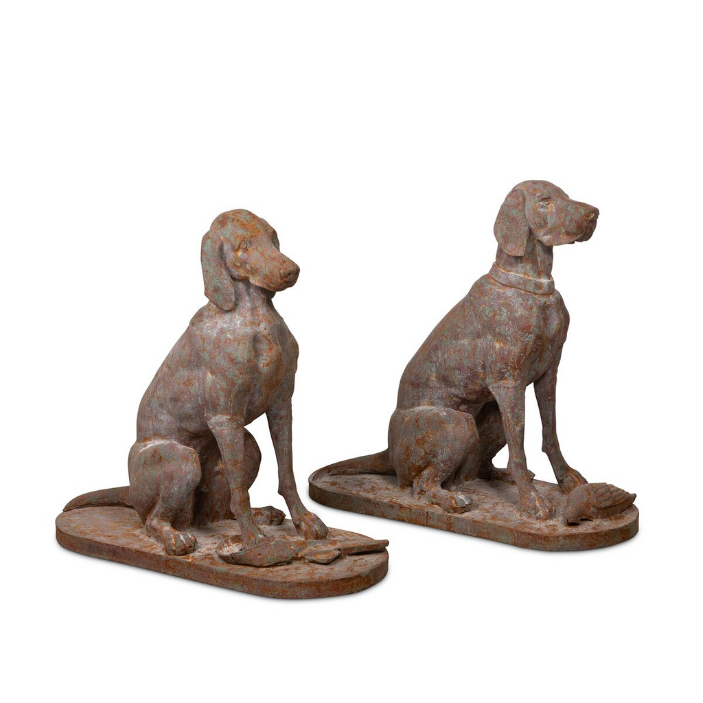 Cast Iron Hound Pair Set of 2