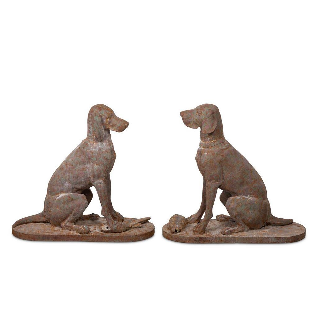 Cast Iron Hound Pair Set of 2