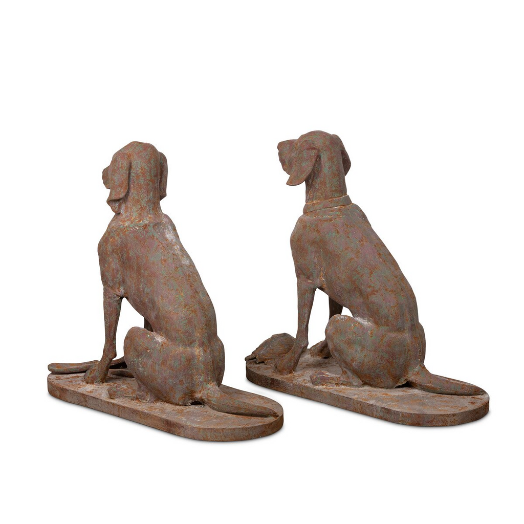 Cast Iron Hound Pair Set of 2
