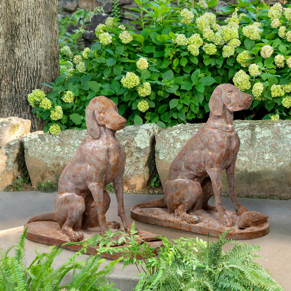 Cast Iron Hound Pair Set of 2
